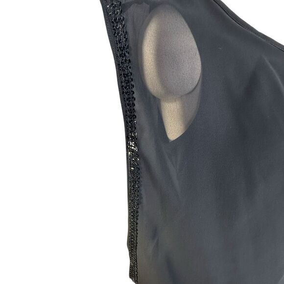 Betsy & Adam Black Chiffon Sequined Column Maxi Formal Dress | 12 - Picture 8 of 10